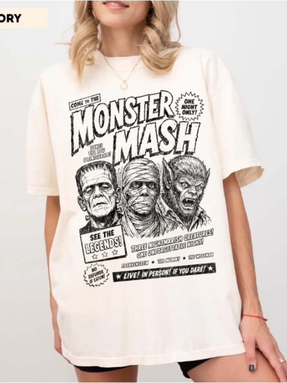 Monster Mash Comfort Color Halloween Graphic T-Shirt, Retro Spooky Season Tee